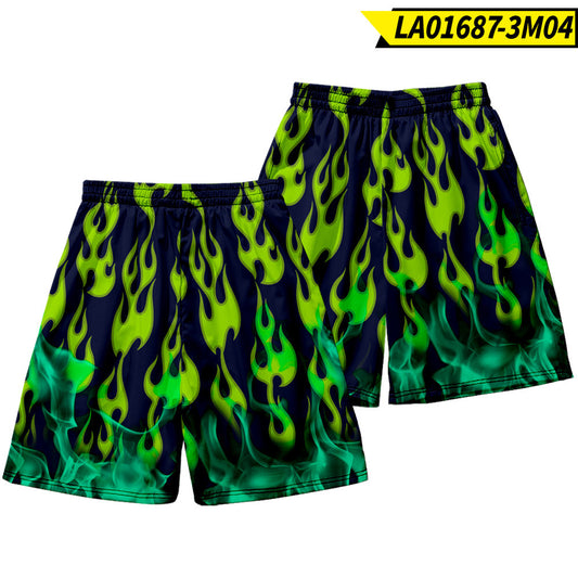 Men’s Trendy Pig Print Quick-Dry Beach Shorts — Loose Fit, Casual Five-Point Pants, Tide Brand Summer Vacation Boardshorts