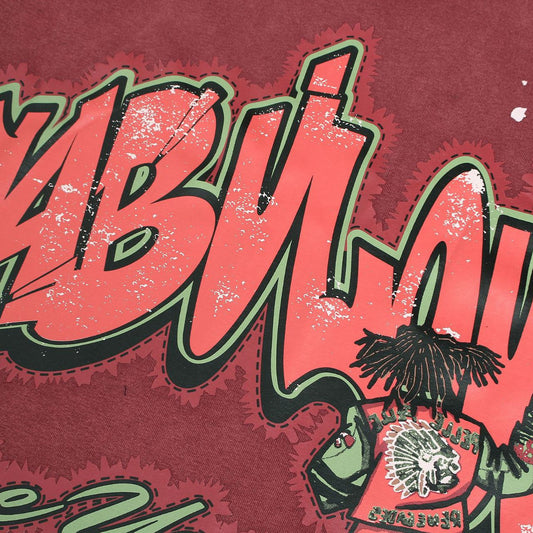 American Streetwear Washed Water Print Hoodie – Trendy Urban Casual Sweatshirt