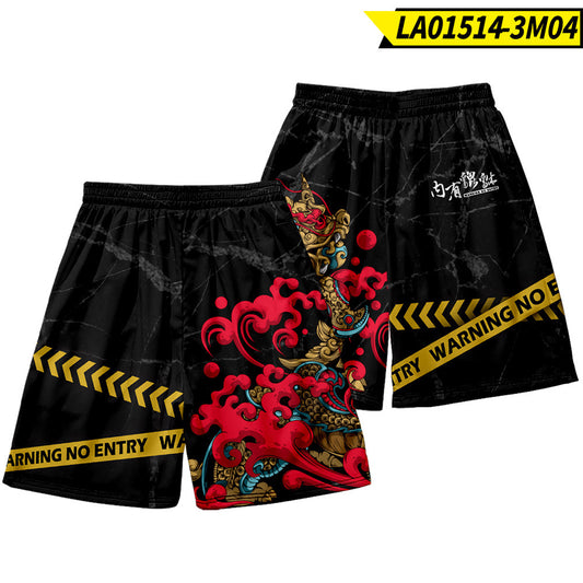 Men’s Trendy Pig Print Quick-Dry Beach Shorts — Loose Fit, Casual Five-Point Pants, Tide Brand Summer Vacation Boardshorts