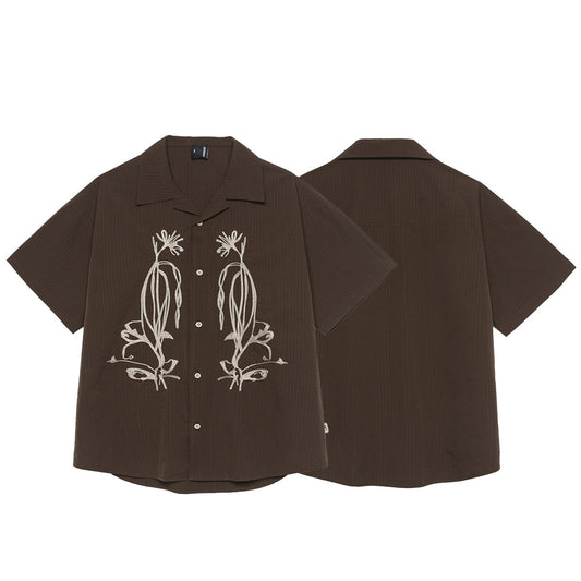 Men’s Outdoor Cuban Collar Quick-Dry Short Sleeve Shirt – Waterproof & Breathable