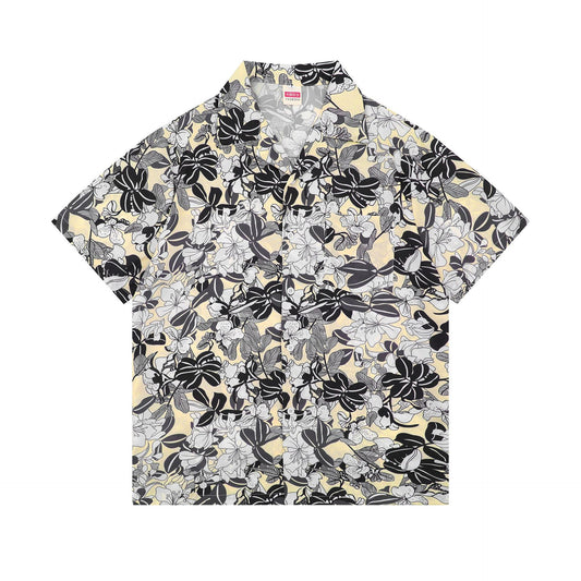 Men’s American Retro Cuban Collar Shirt – Classic Bow Tie Style